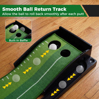 Tapis de Putting de Golf Intérieur Tangkula Putting Green 3 Balles d'Entraînement de Putting