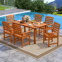 Tangkula 7 Pieces Outdoor Dining Set for 6