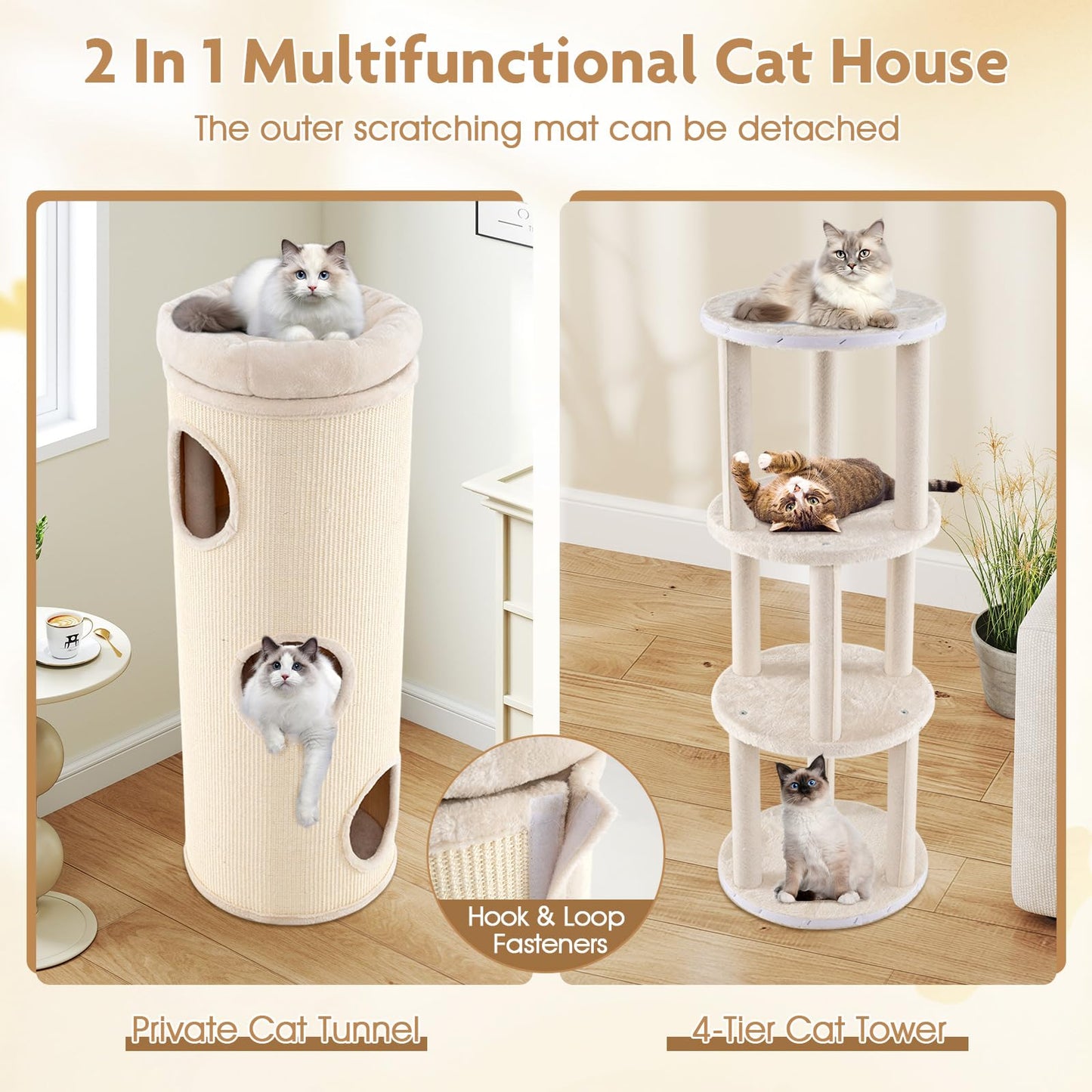 Tangkula 4 Story Cat Tree Condo
