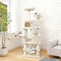 Tangkula Arbre à Chat Multi-Niveaux de 168 cm, Meuble d'Escalade pour Chats d'Intérieur