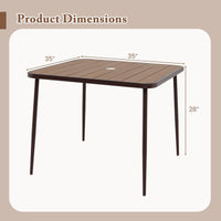 Tangkula Patio Square Dining Table（ 35” x 35”）
