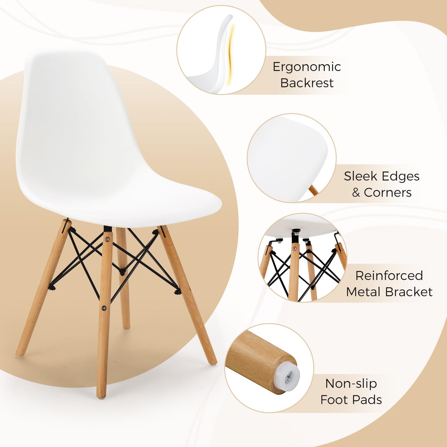 Tangkula 5-Piece Dining Table Set for 4, Kitchen Table Set with Seat & Solid Wood Legs