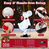 Tangkula Lighted Christmas Reindeer Decoration with LED Lights and Scarf