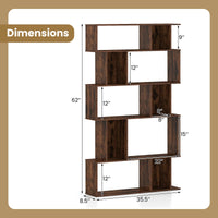 Tangkula 5-Tier Geometric Bookshelf 62”H Bookcase(1/2)