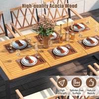 Tangkula 9 Pieces Patio Dining Set（Natural & Black）