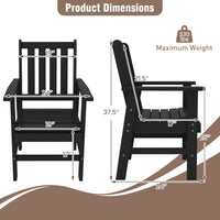 Tangkula HDPE Patio Dining Chairs Set of 2/4 with Wide Armrests