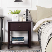 Tangkula End Table with Drawer, Nightstand w/Drawer and Storage Shelf