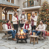 Tangkula 24 Inch Heavy-Duty Metal Fire Pit for Outside Wood Burning for Camping Bonfire