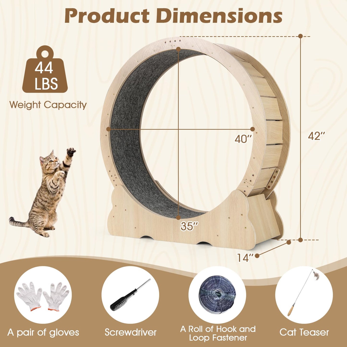 Tangkula Cat Wheel for Indoor Cats for Kitty Fitness