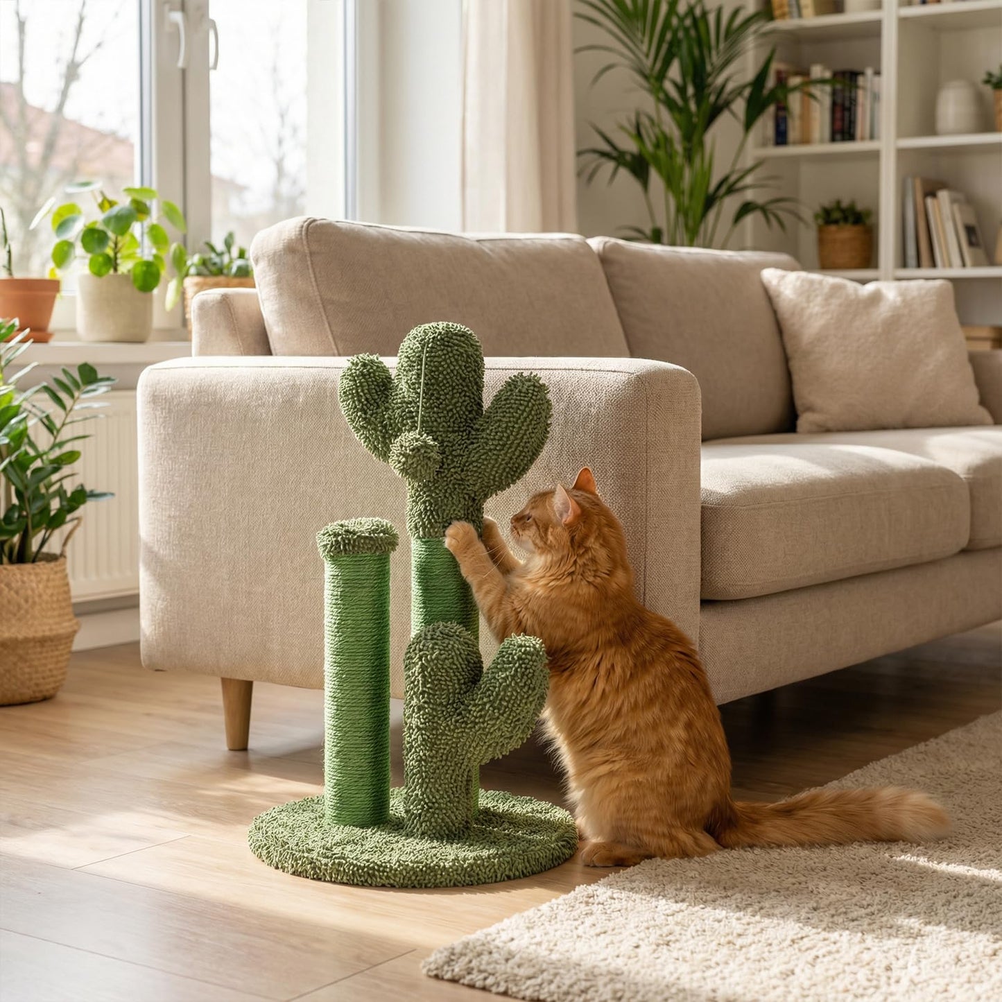 Tangkula Cactus Cat Scratching Post Small Cat Tree Tower