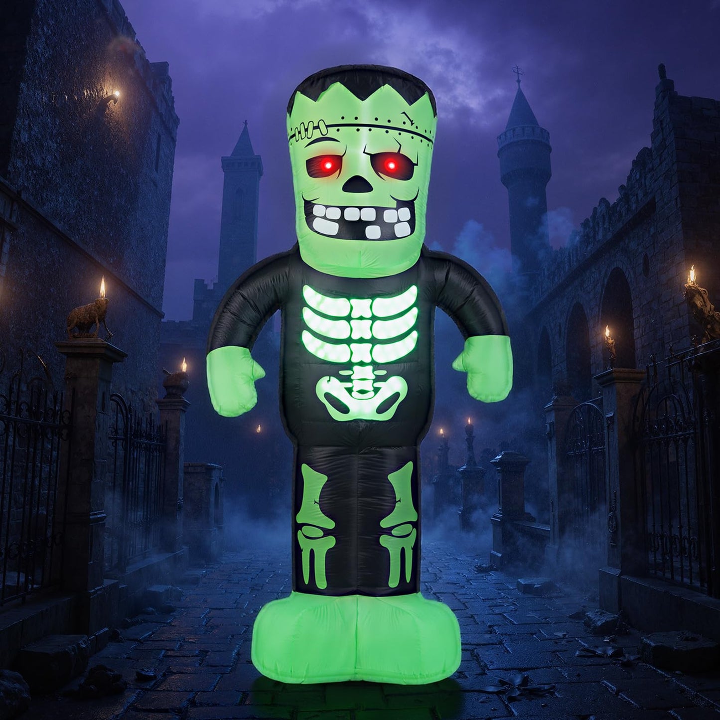 Décoration Gonflable d'Halloween Frankenstein de 2,5 m de Haut Tangkula