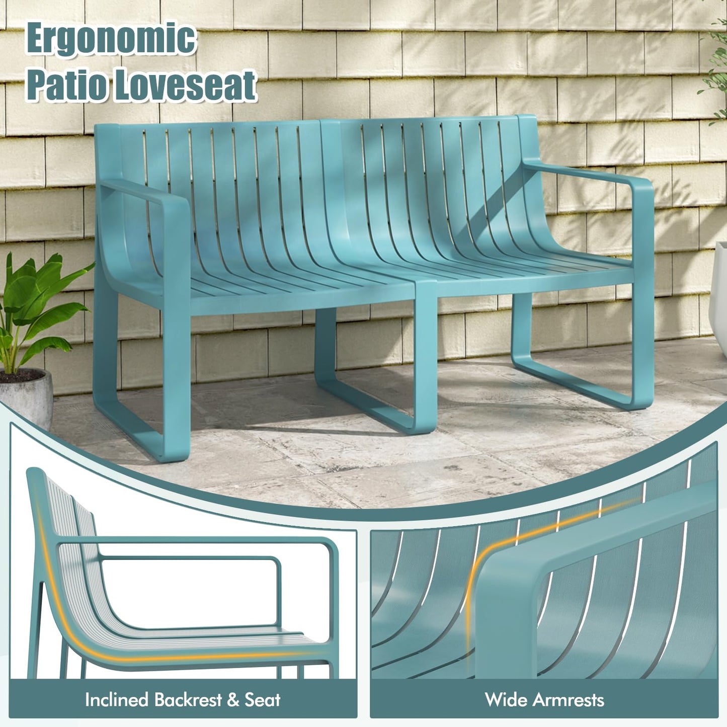Tangkula 3 Piece Patio Furniture Set
