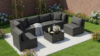 Tangkula 7 Pieces Wicker Patio Furniture Set for Backyard