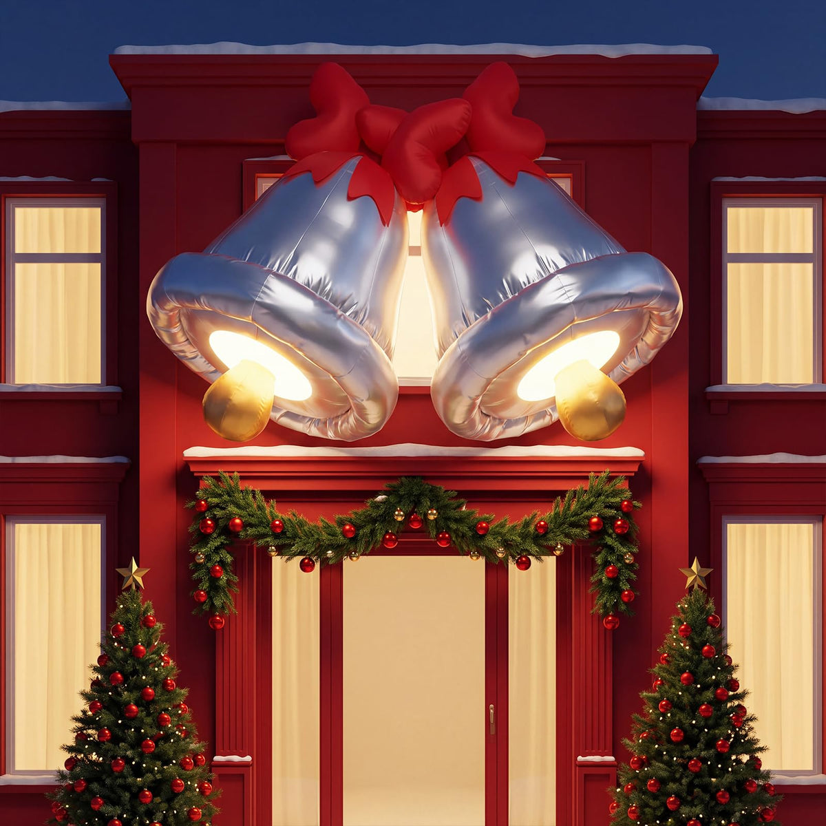 Tangkula 6.1 FT Giant Inflatable Christmas Bell Outdoor Decoration