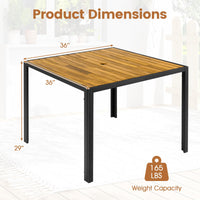 Tangkula 36" Square Patio Dining Table for 4
