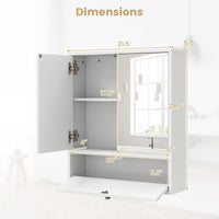 Tangkula Bathroom Cabinet with Double Mirror Doors