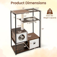 Tangkula Modern Cat Tree 52 Inch Multi-Level Cat Tower for Indoor Cats