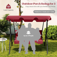 Tangkula 3 Person Porch Swing with Cushions & Canopy