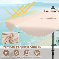 Tangkula 9Ft Patio Umbrella, Outdoor Umbrella with Crank Handle, Push Button Tilt, 2-Tier Beach Umbrella with Sun-Protective Canopy