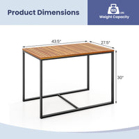 Tangkula Acacia Wood Patio Dining Table