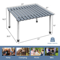 Tangkula Folding Table, Portable Picnic Table with Roll-up Tabletop, Carrying Bag