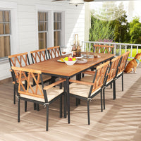 Tangkula Outdoor 9-Piece Patio Dining Set