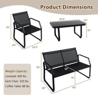 Tangkula 4 Piece Patio Furniture Set