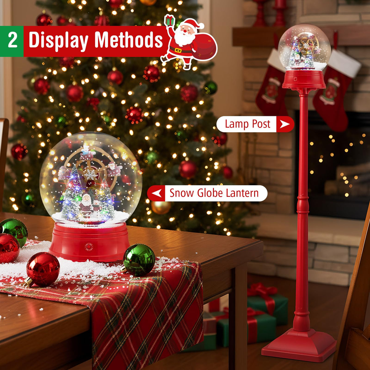 Tangkula 60.5" 2-in-1 Christmas Snow Globe