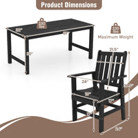Tangkula 7 Pieces Patio Dining Set with 1.77” Umbrella Hole