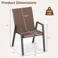 Tangkula Stackable Patio Chairs(4/8)