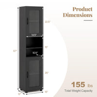 Tangkula 67” Tall Bathroom Cabinet, Slim Floor Storage Cabinet