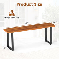 Tangkula Acacia Wood Outdoor Bench(47" x 10.5" x 18",1/2)
