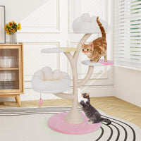 Tangkula Arbre à chat mignon multicouche de 123 cm avec poteaux à griffer recouverts de sisal
