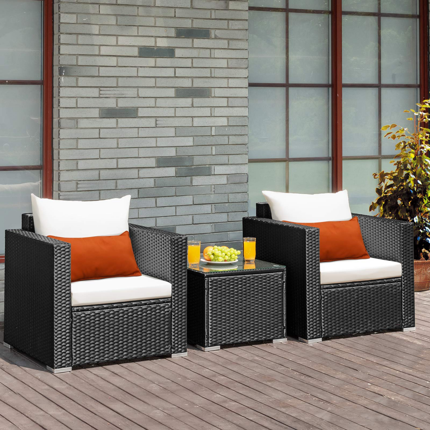 Tangkula 3 Pieces Patio Furniture Set