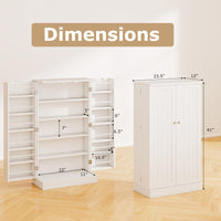 Tangkula Kitchen Pantry Cabinet, 17-Tier Buffet Sideboard with 2 Doors and 6 Adjustable Shelves