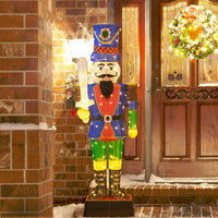 Tangkula 6 FT Christmas Lighted 2 Nutcrackers with Sword