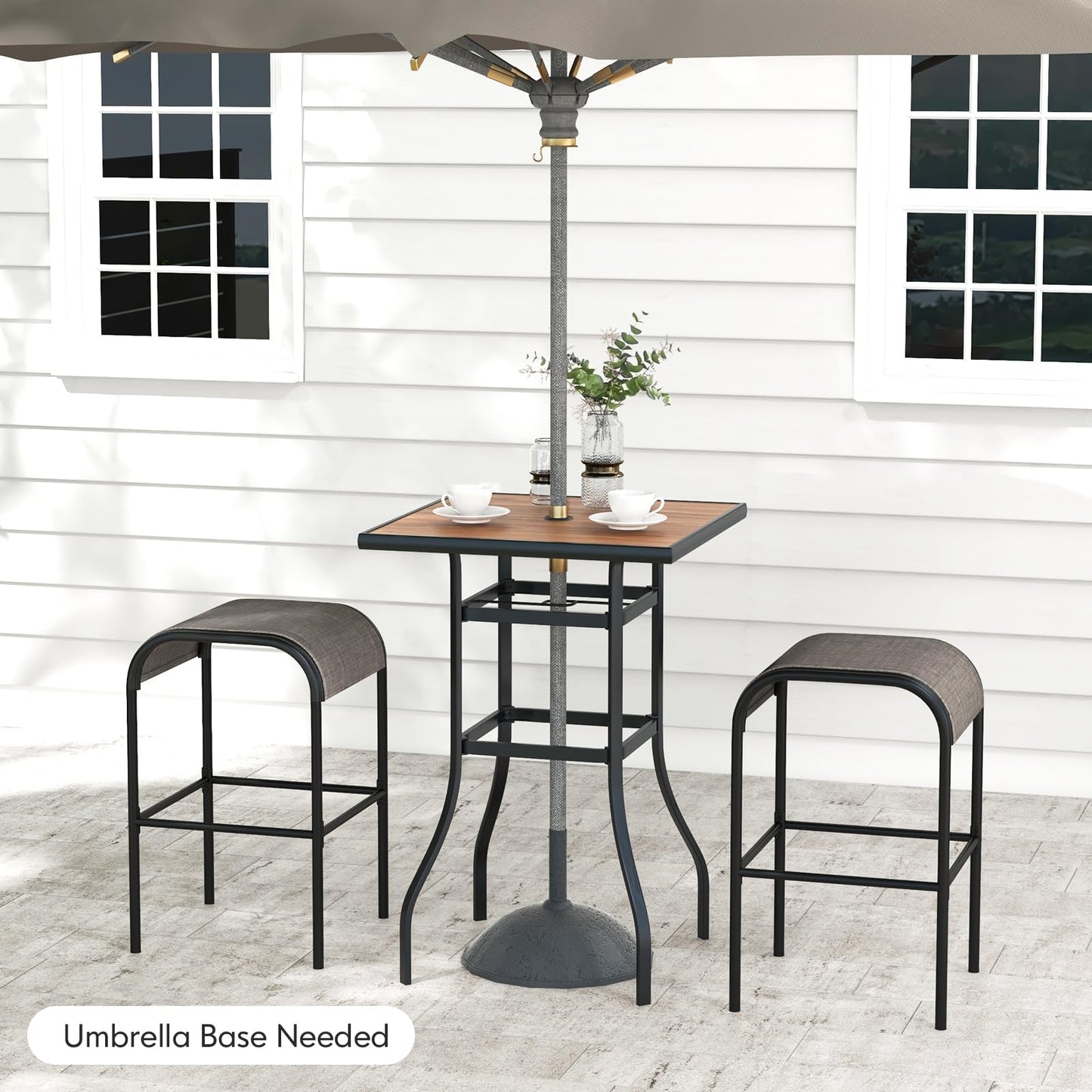Tangkula 3 Piece Patio Dining Set for Lawn Yard Poolside Garden