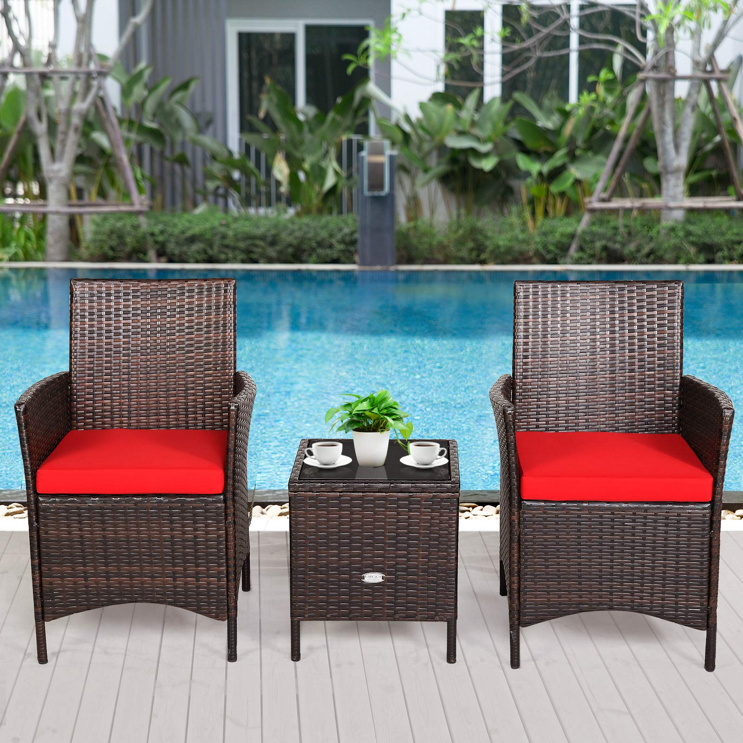 Tangkula 3-Piece Patio Conversation Set