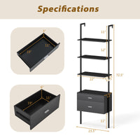 Tangkula Ladder Bookshelf with Storage Wall Mount Storage Bookcase(1/2)