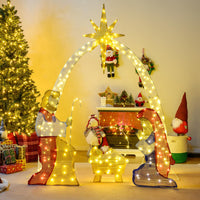 Tangkula 6 FT Christmas Lighted Nativity Scene Set