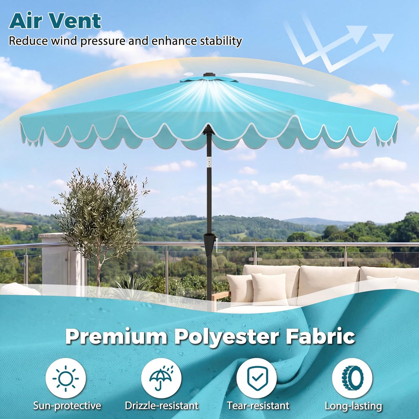 Tangkula 10 FT Patio Umbrella with Base Included