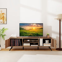 Tangkula 59” Long Media TV Stand with Cable Hole for Living Room