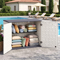 Tangkula Large Outdoor Storage Cabinet for Gardening Tools Cushions
