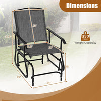 Tangkula Outdoor Glider Chair with Metal Frame & Armrests (1/2)