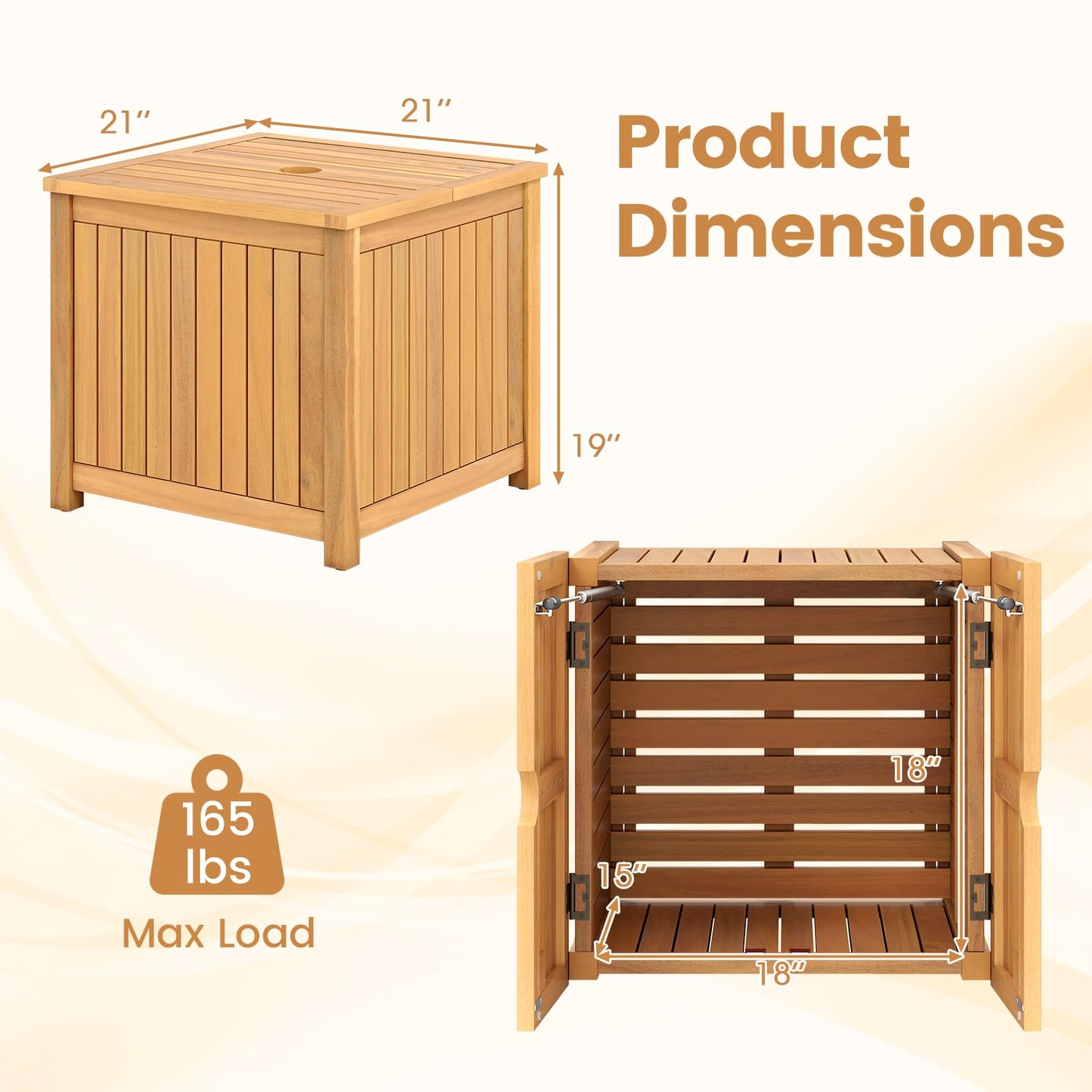 Tangkula 2-in-1 Outdoor Side Table with Storage