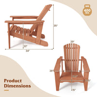 Tangkula Adirondack Chair | Solid Wood Garden Chair with High Backrest (1/2/4)