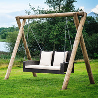 Tangkula 2-Person Wicker Porch Swing
