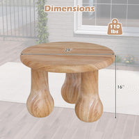 Table d'appoint ronde d'extérieur Tangkula avec plateau épaissi et pieds en colonne