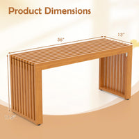 Tangkula 36” Outdoor All Slat Wood Bench for 2 People