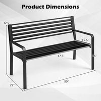 Tangkula 50” Outdoor Metal Park Bench